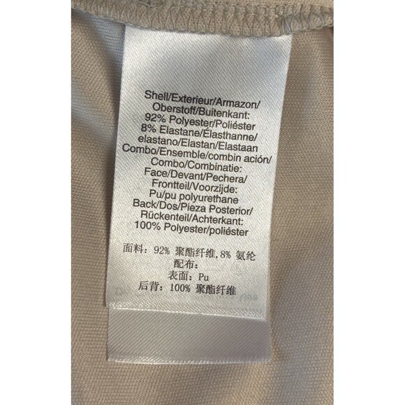 DKNY Cream Sleeveless Sheath Dress Women’s Size 4 Asymmetric Detail Exposed Zip - Picture 8 of 11